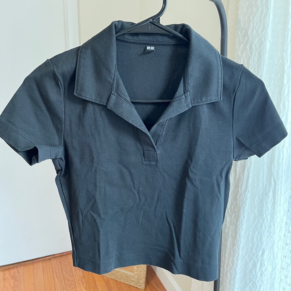 colar crop top black